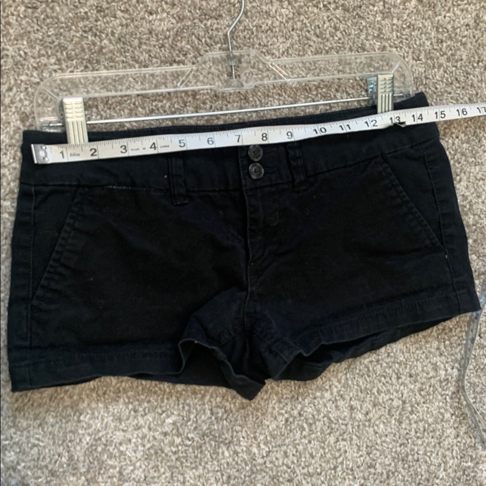 Y2K American Eagle Black Low Rise Micro Shorts Size 2 - Picture 7 of 8